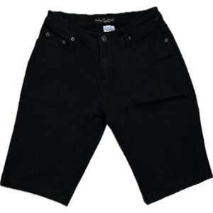 Baby Phat Womens Black Denim Bermuda Shorts Y2K High Rise Size 2 NY5640RC
